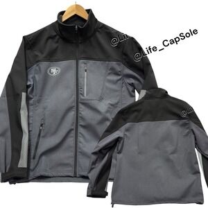 Size M San Francisco 49ers Jacket NFL Shop gray/ black softshell Reflective Zip